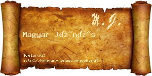 Magyar Jónás névjegykártya